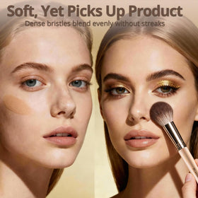 BEAKEY brushes in hand showing compact size and travel-friendly benefit