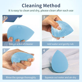 BEAKEY sponge held in hand illustrating compact travel size and portability