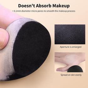 BEAKEY size comparison next to hand showing compact, travel-friendly sponge benefit