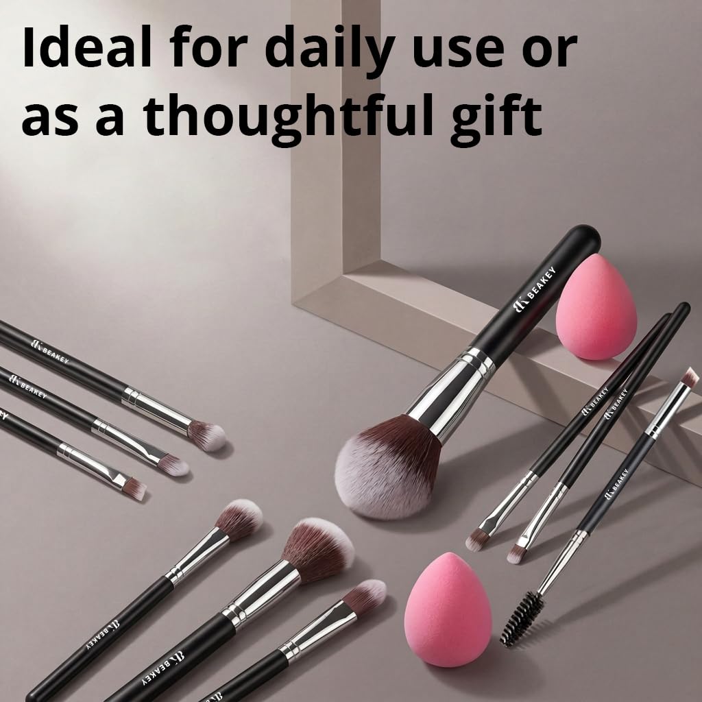 BEAKEY beauty paper case open with brushes inside for neat travel storage