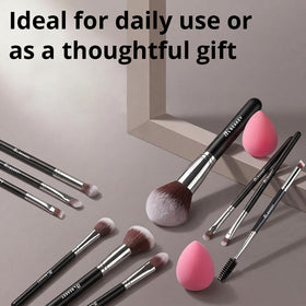 BEAKEY beauty paper case open with brushes inside for neat travel storage