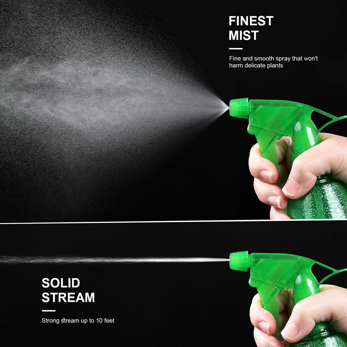 Bealee close-up of adjustable nozzle illustrating mist to stream control for precision