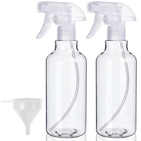 Bealee front view of two clear bottles showing capacity and labeling, durable design benefit