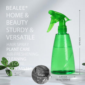 Bealee spraying fine mist onto houseplant demonstrating gentle watering benefit