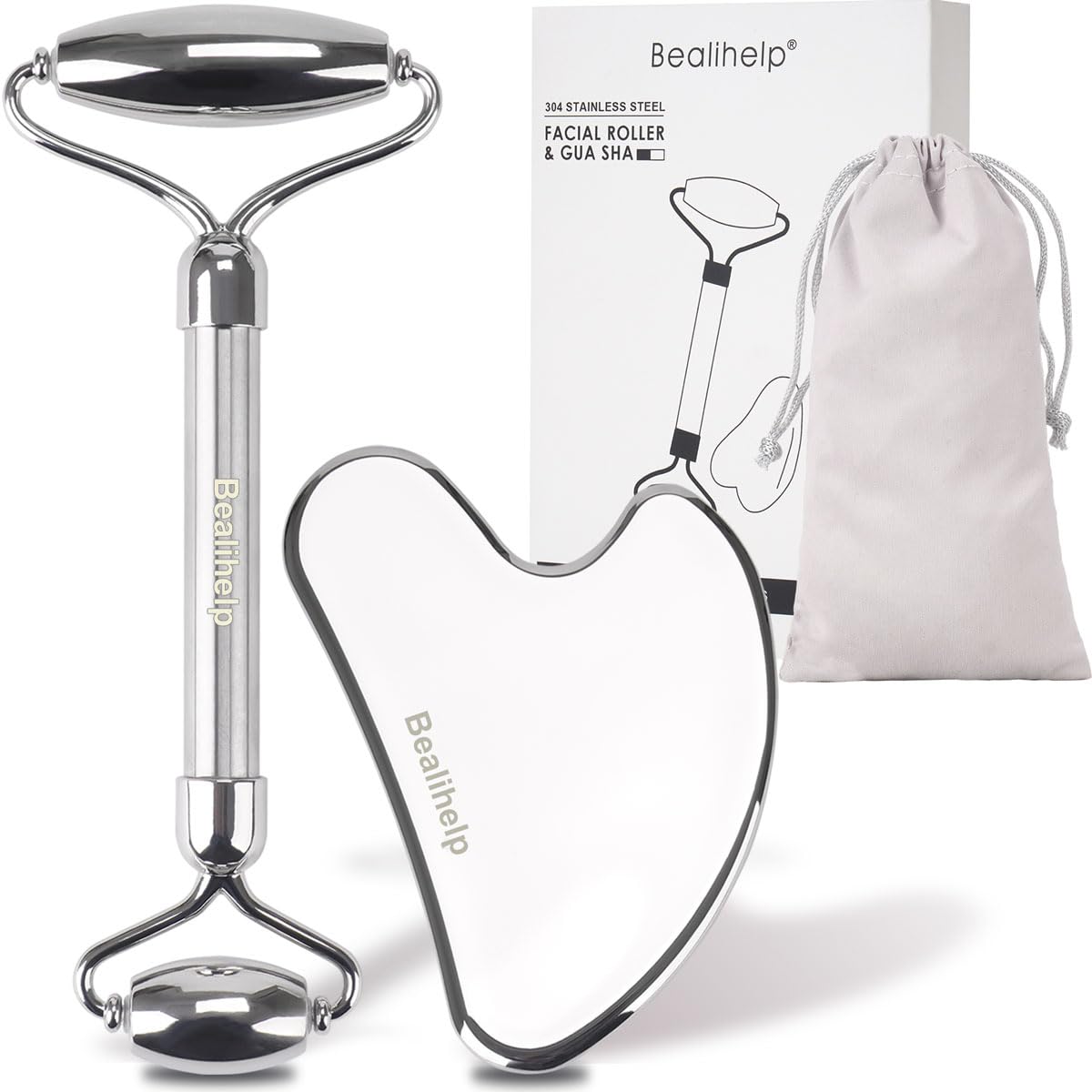 Bealihelp front view of stainless steel roller set showing durable design and cooling benefit