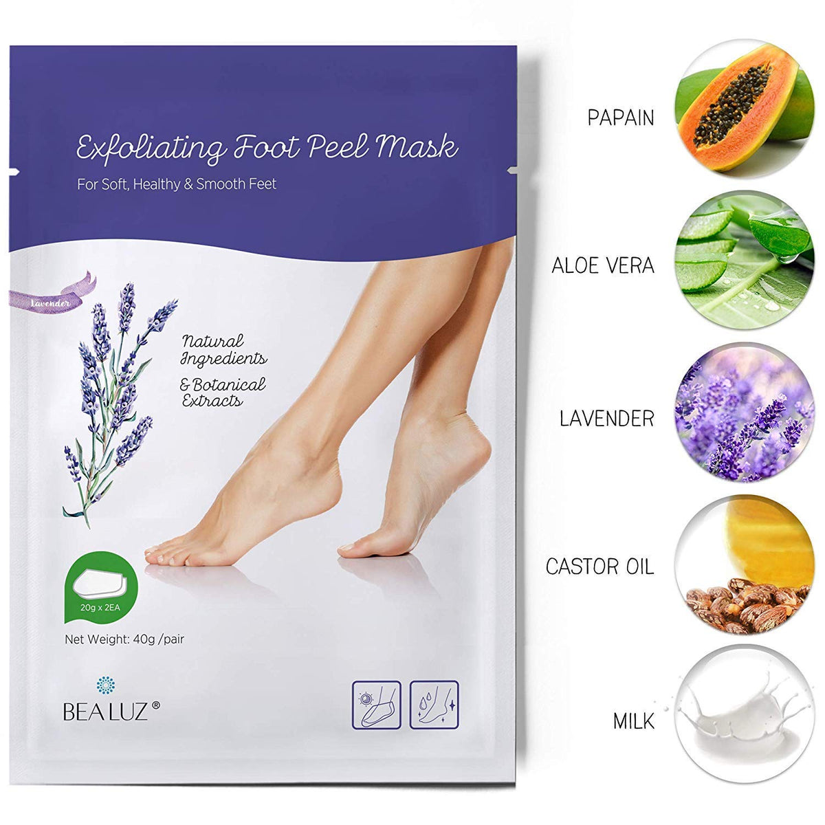 Bealuz lavender extract close-up highlighting botanical ingredients for gentle exfoliation benefit natural active