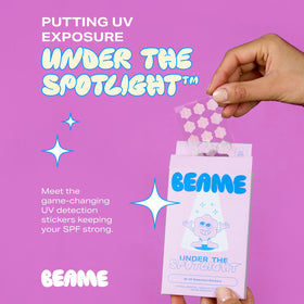 BEAME close-up of sticker texture showing UV-sensitive layer
