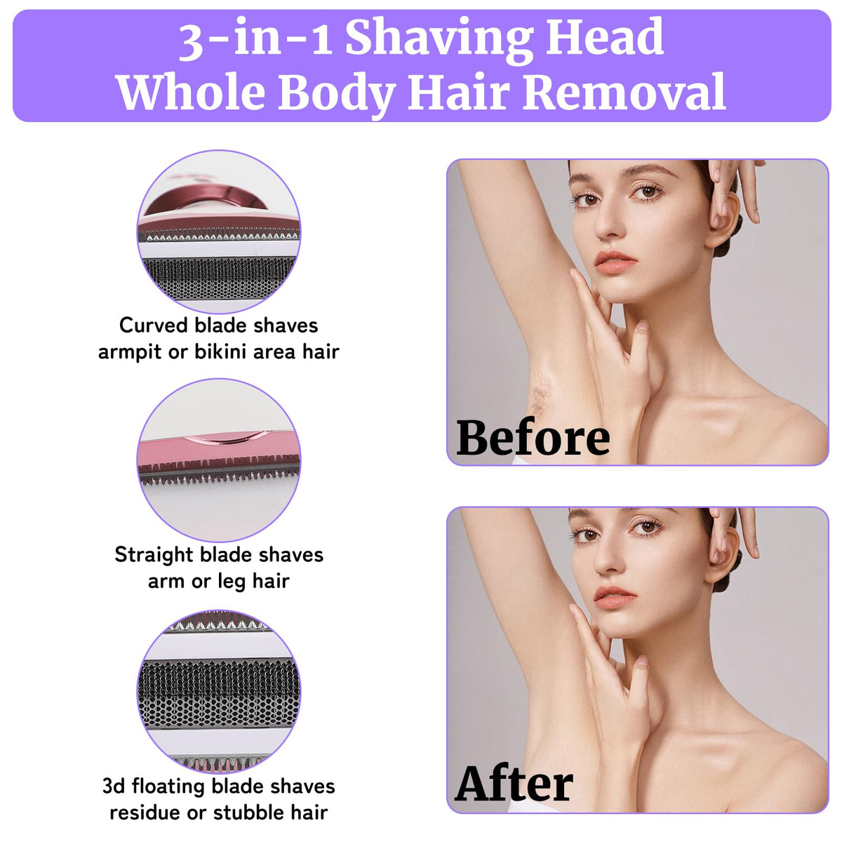 Beanify detachable heads lineup showing four grooming options for versatility
