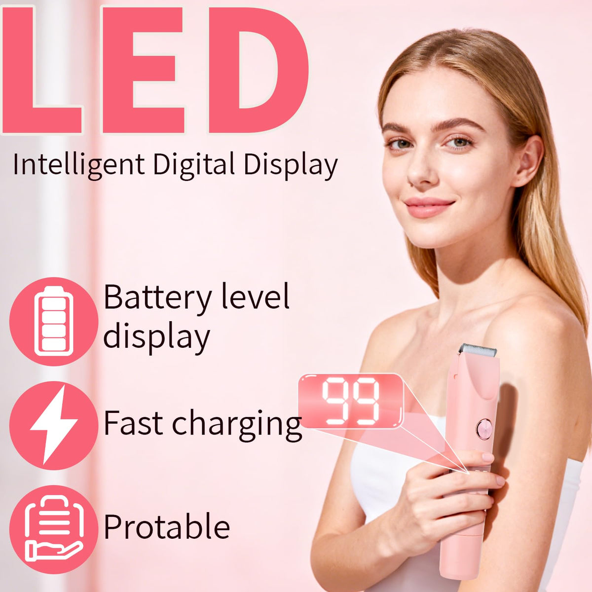 Beanify straight trimmer head close detail for precise bikini and body shaping