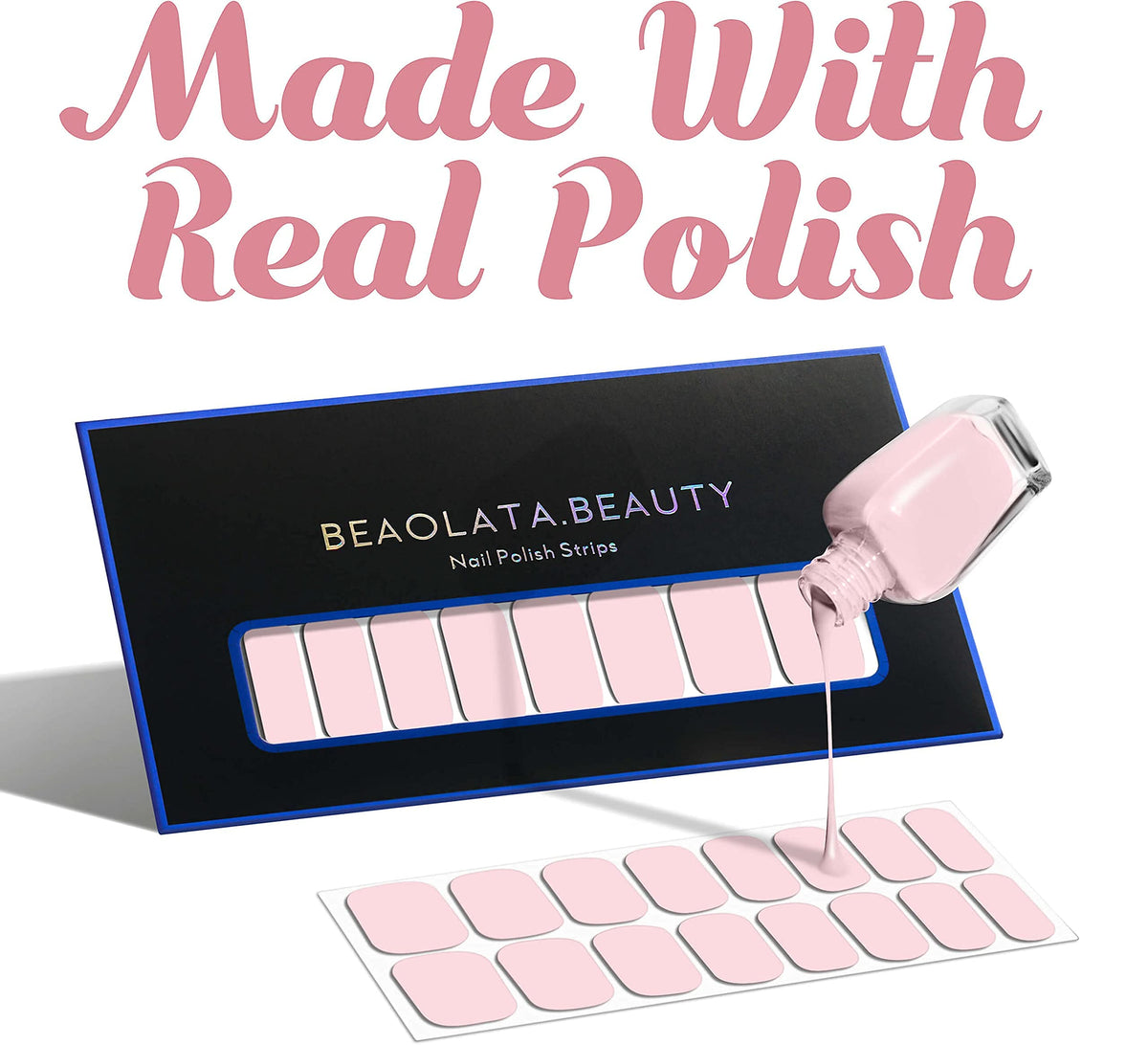 Beaolata finished sweet pink manicure on hands showcasing salon-quality look
