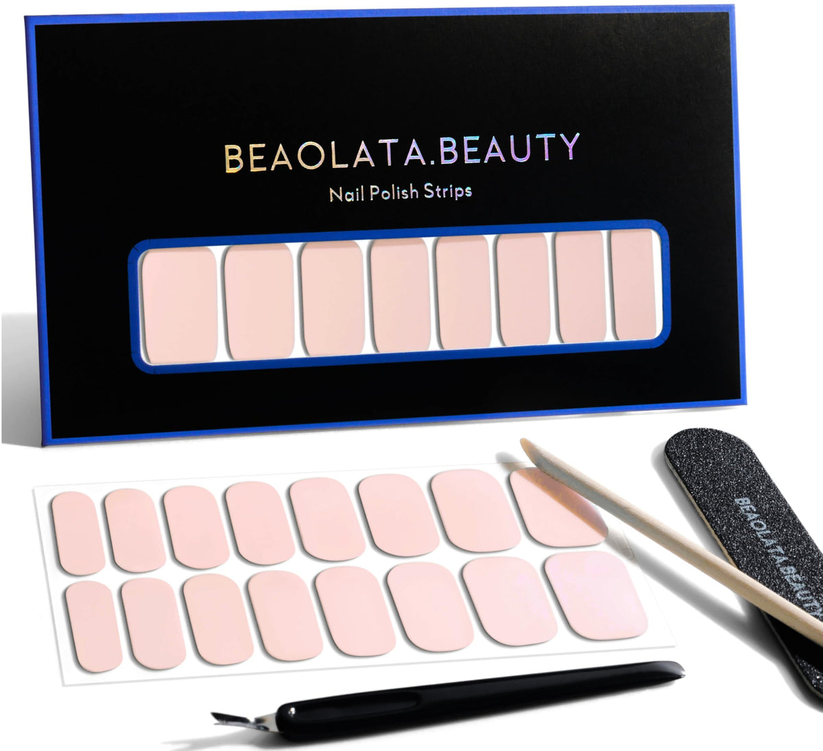 Beaolata front packaging showing sweet pink wraps and kit for quick salon results