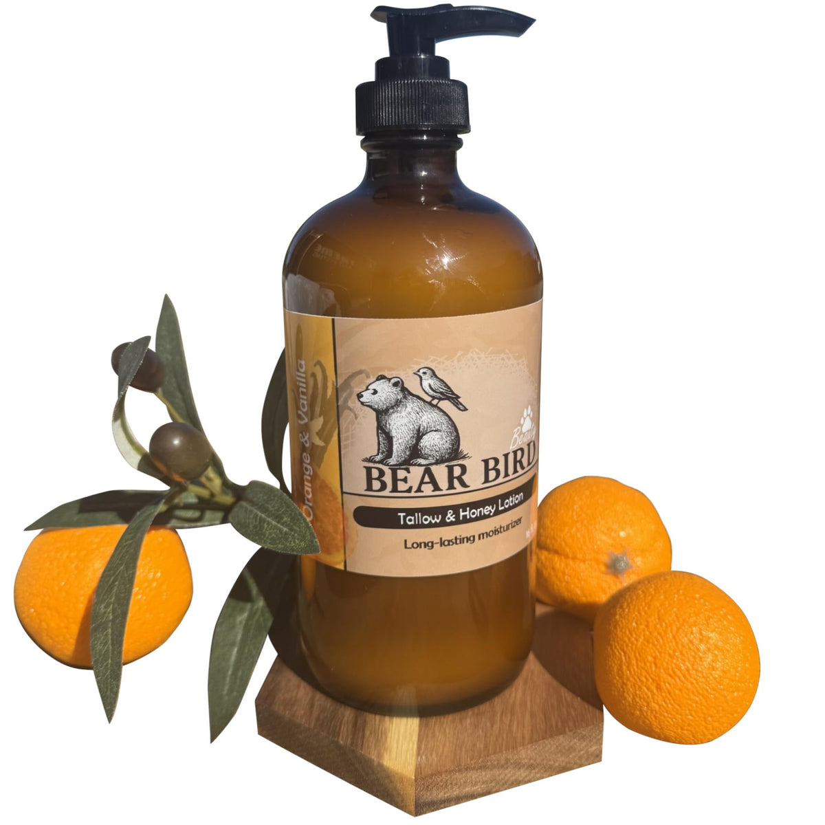 Bear Bird hand applying lotion demonstrating smooth absorption and softness