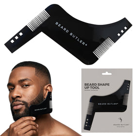 Beard Butler front view showing tool and branding for precise shaping