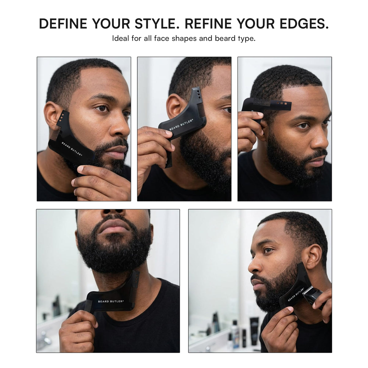 Beard Butler guiding an electric trimmer for clean, symmetrical lines