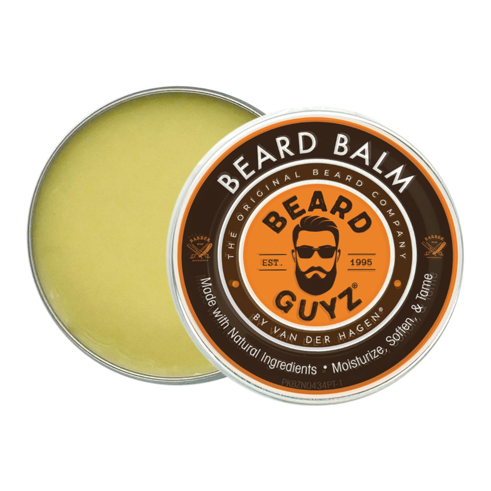 Beard Guyz front container showing label and 3 oz size, clear product benefit