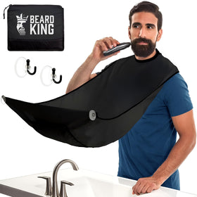 BEARD KING front packaging showing included bib and pouch for tidy storage