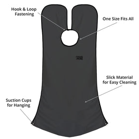 BEARD KING adjustable neck collar being tightened for comfortable fit