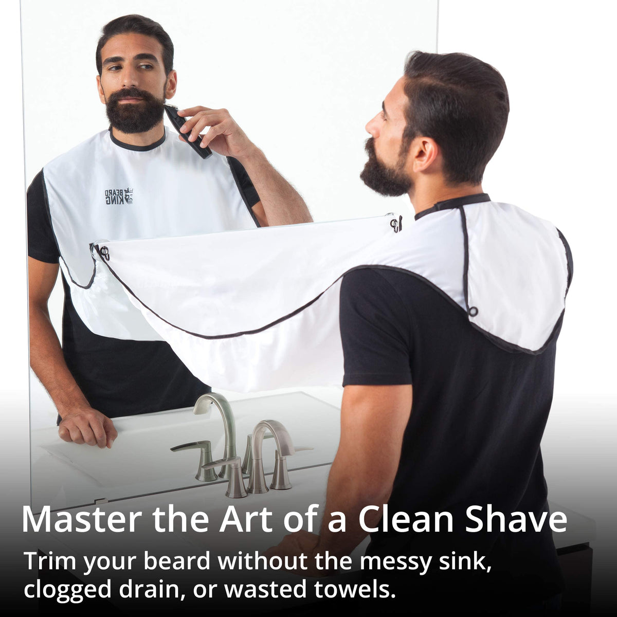 BEARD KING adjustable neck collar close-up for comfortable secure fit during trims