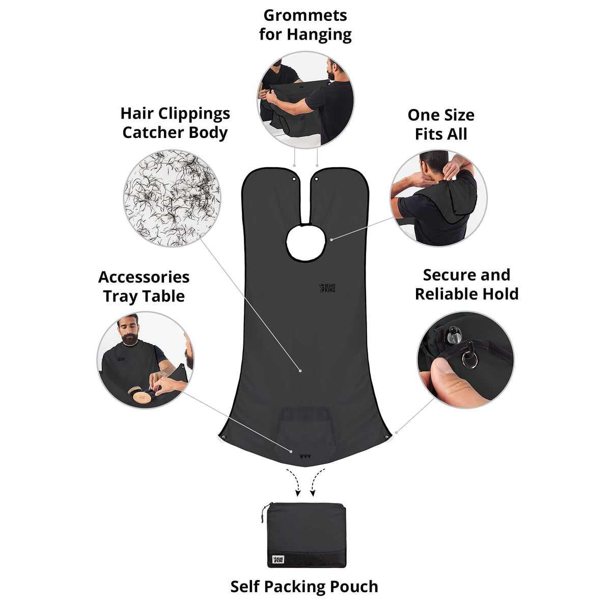 BEARD KING tool tray holding trimmer and scissors for organized grooming