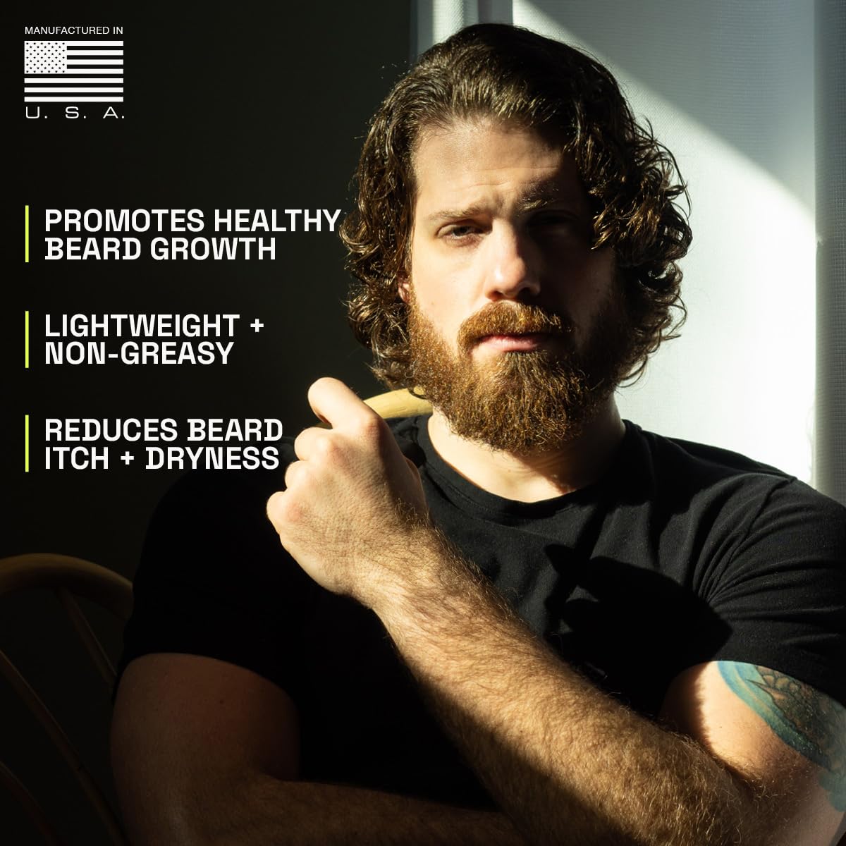 Beardbrand 2 oz bottle beside ruler showing compact travel-friendly size