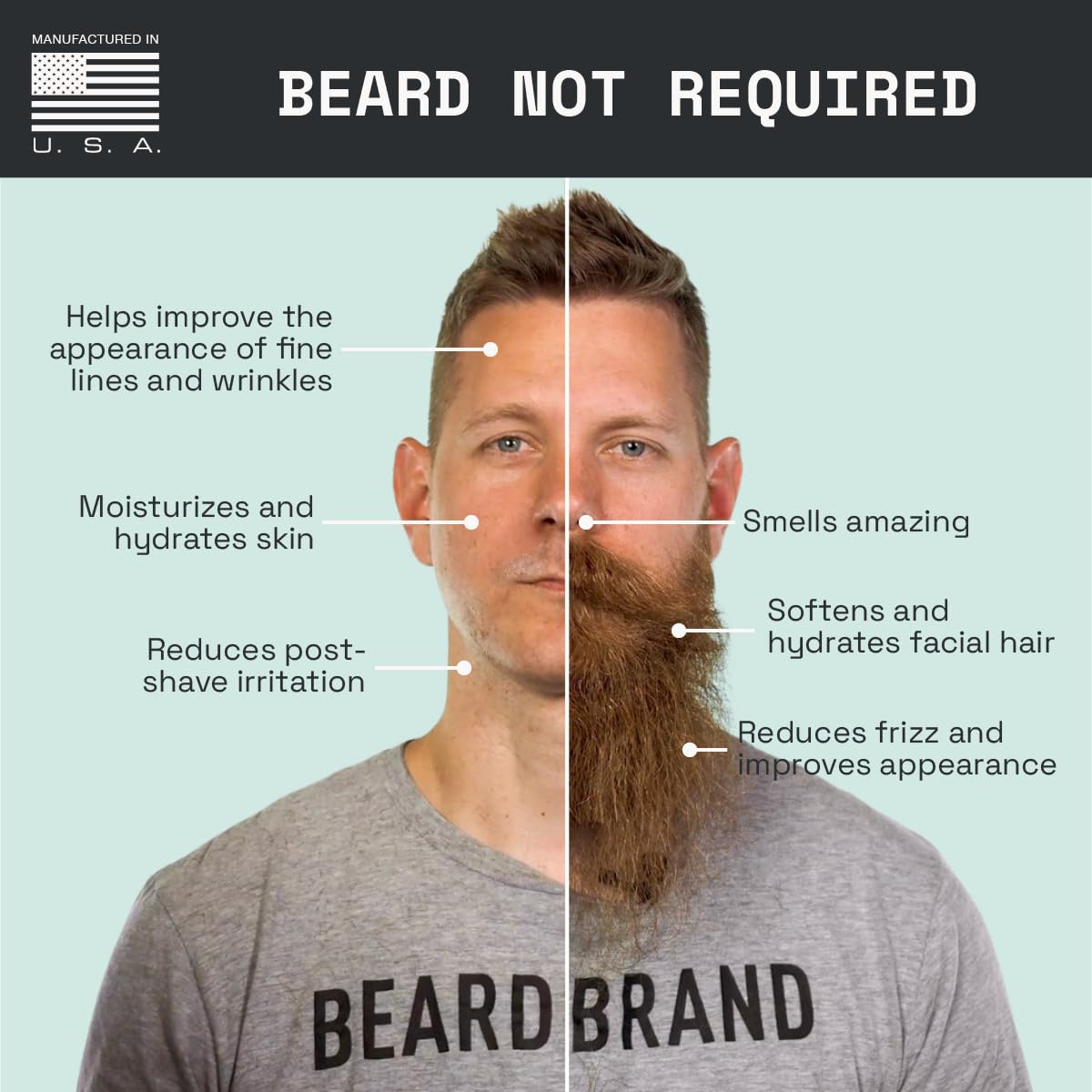 Beardbrand being applied to a damp beard for easier distribution benefit
