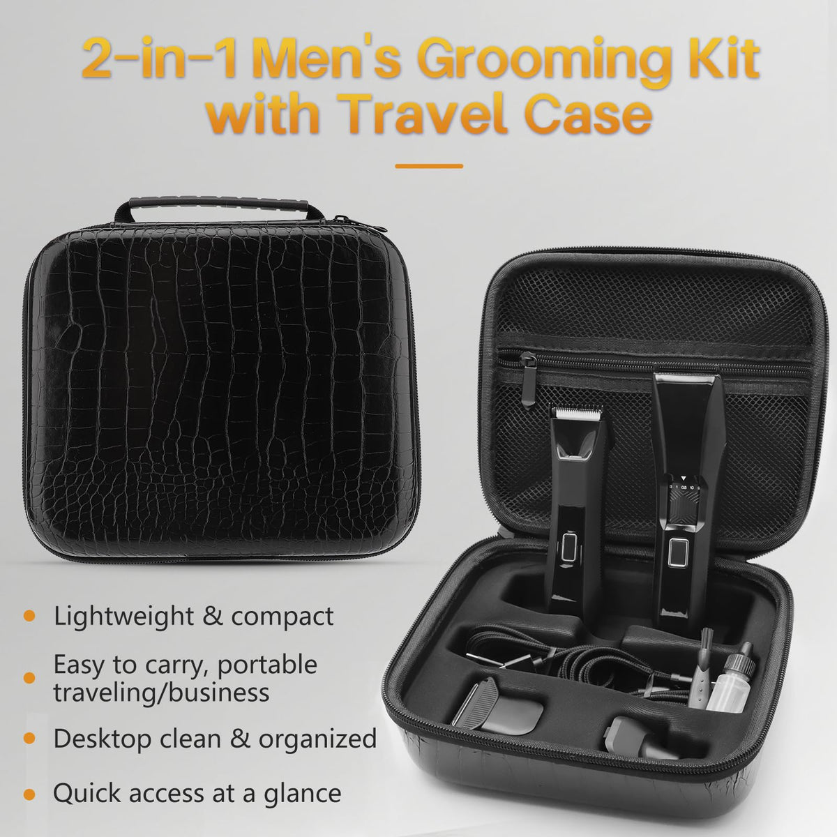 Beatslm travel case and accessories organized for easy transport and quick grooming