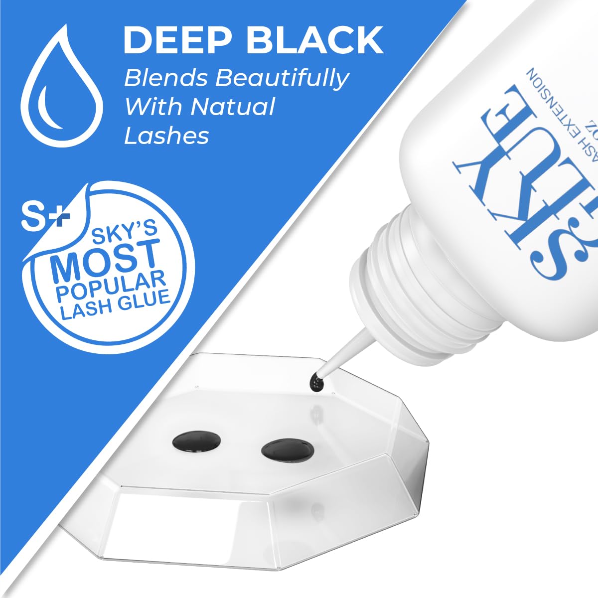 BEAU LASHES close-up showing smooth viscosity for clump-free placement