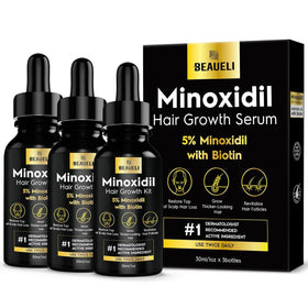 beaueli front packaging showing three bottles for visible value and regrowth