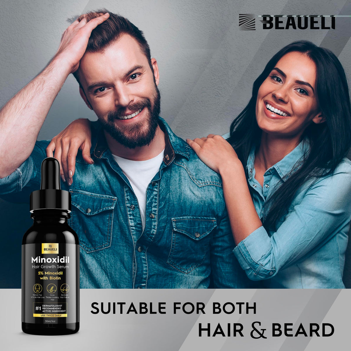 beaueli ingredient label highlighting biotin for hair nourishment benefit