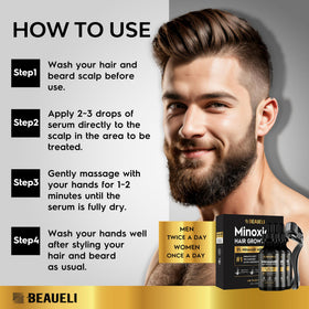 beaueli label detail showing product name and clear instructions benefit