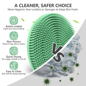 BEAUTAIL close-up of silicone bristle texture showing gentle exfoliation and easy rinsing