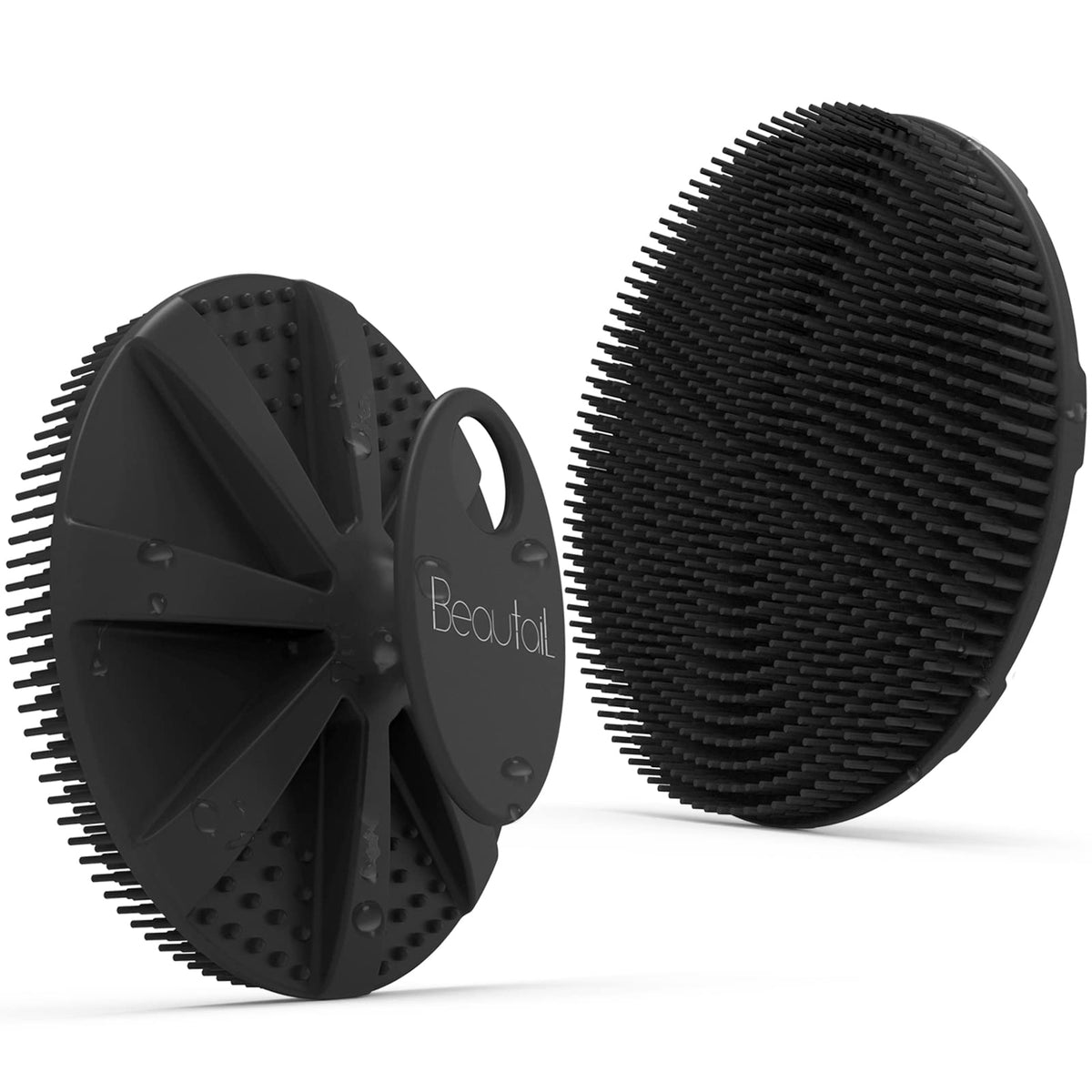 BEAUTAIL front view showing black scrubber and hygienic design benefit