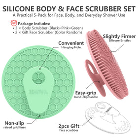 BEAUTAIL scrubber set on bathroom counter illustrating daily use and neat storage