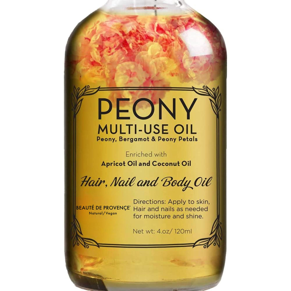 BEAUTE DE PROVENCE front bottle view showing label and size, highlights natural ingredients