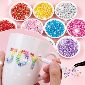 Beauterra arranged 48-color rhinestone swatches displaying vibrant hues for detailed designs