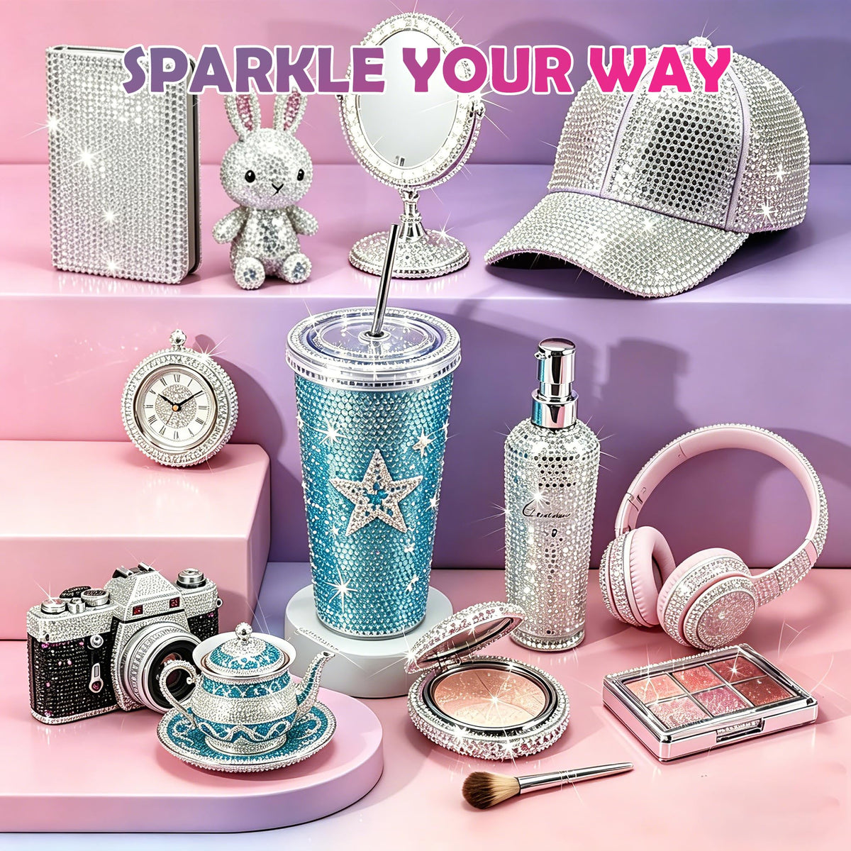 Beauterra tweezers and rhinestone pickup pen aiding precise placement and cleaner results