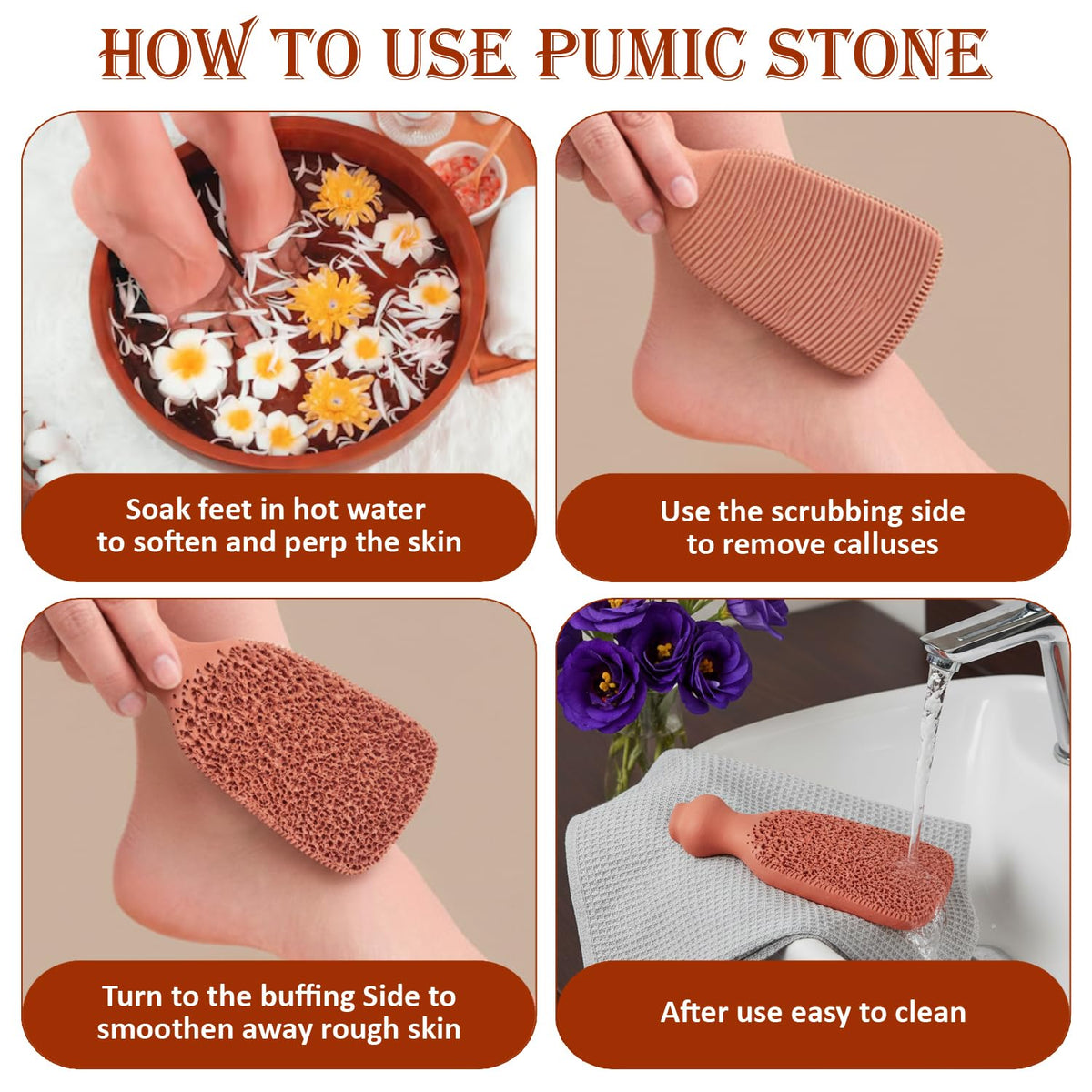 Beauticone pumice close-up of rough and smooth textures to remove calluses and soften skin