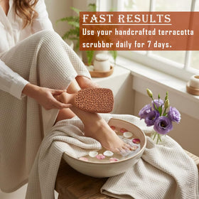 Beauticone pumice stone used on wet foot demonstrating gentle callus removal and improved skin feel