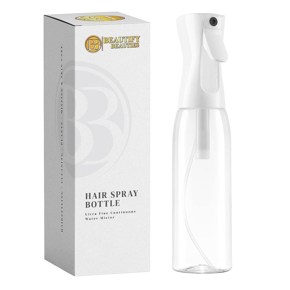 BeautifyBeauties clear front view showing bottle shape and capacity benefit