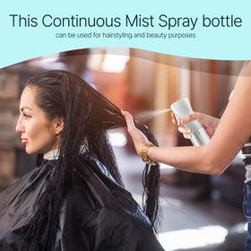 BeautifyBeauties spraying hair to illustrate consistent mist for styling control