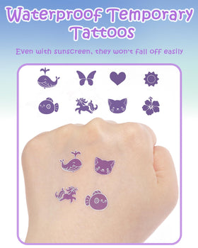 Beautistin sheet beside a hand showing sticker size and quantity clarity