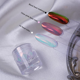 BEAUTNICE pigment on white base showing softer holographic reflection