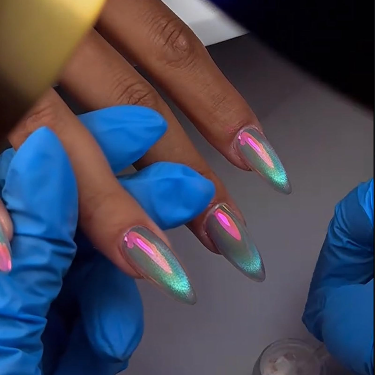 BEAUTNICE open jar displaying iridescent powder for vibrant finishes