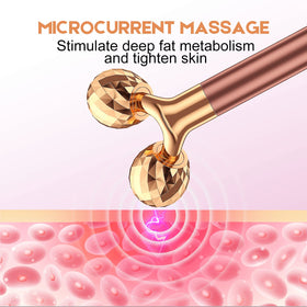 Beauty Bar 3D roller in use on cheek for lifting and drainage