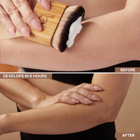 Beauty by Earth applied on forearm demonstrating streak-free, even blend