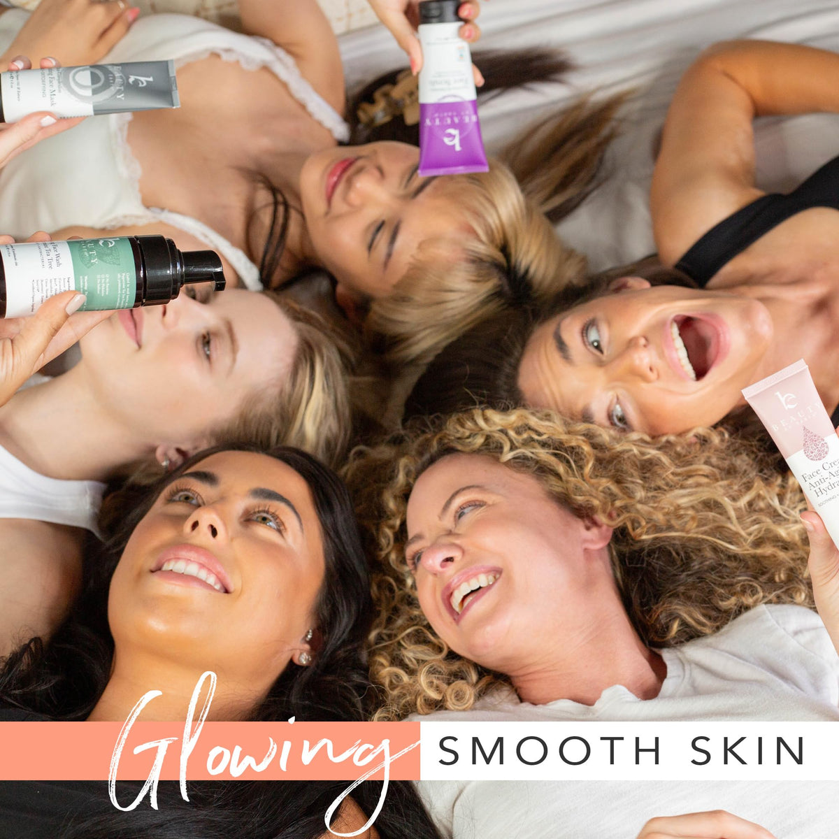 Beauty by Earth on bathroom counter in lifestyle setting promoting daily skincare routine