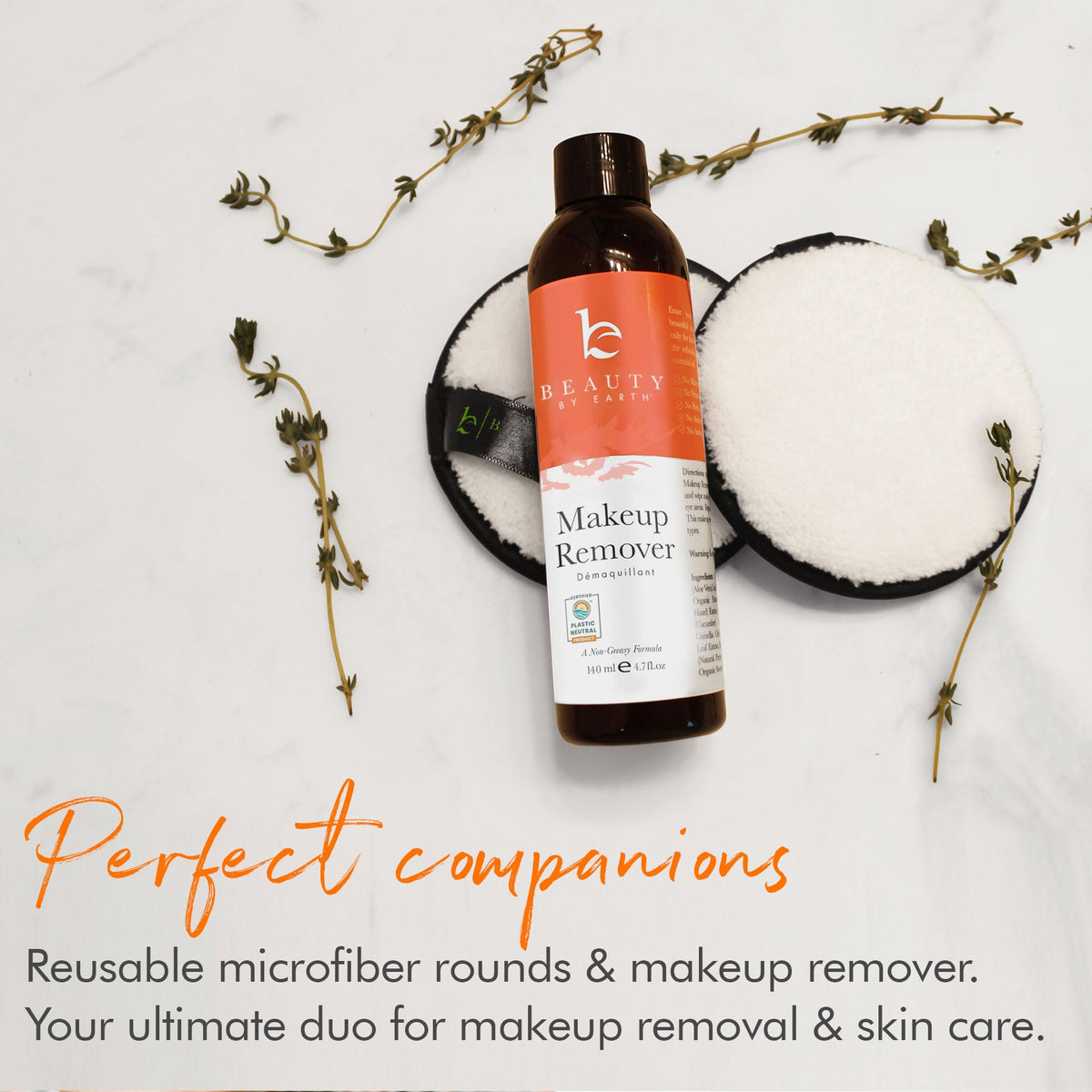 Beauty by Earth bottle on bathroom counter illustrating simple daily use