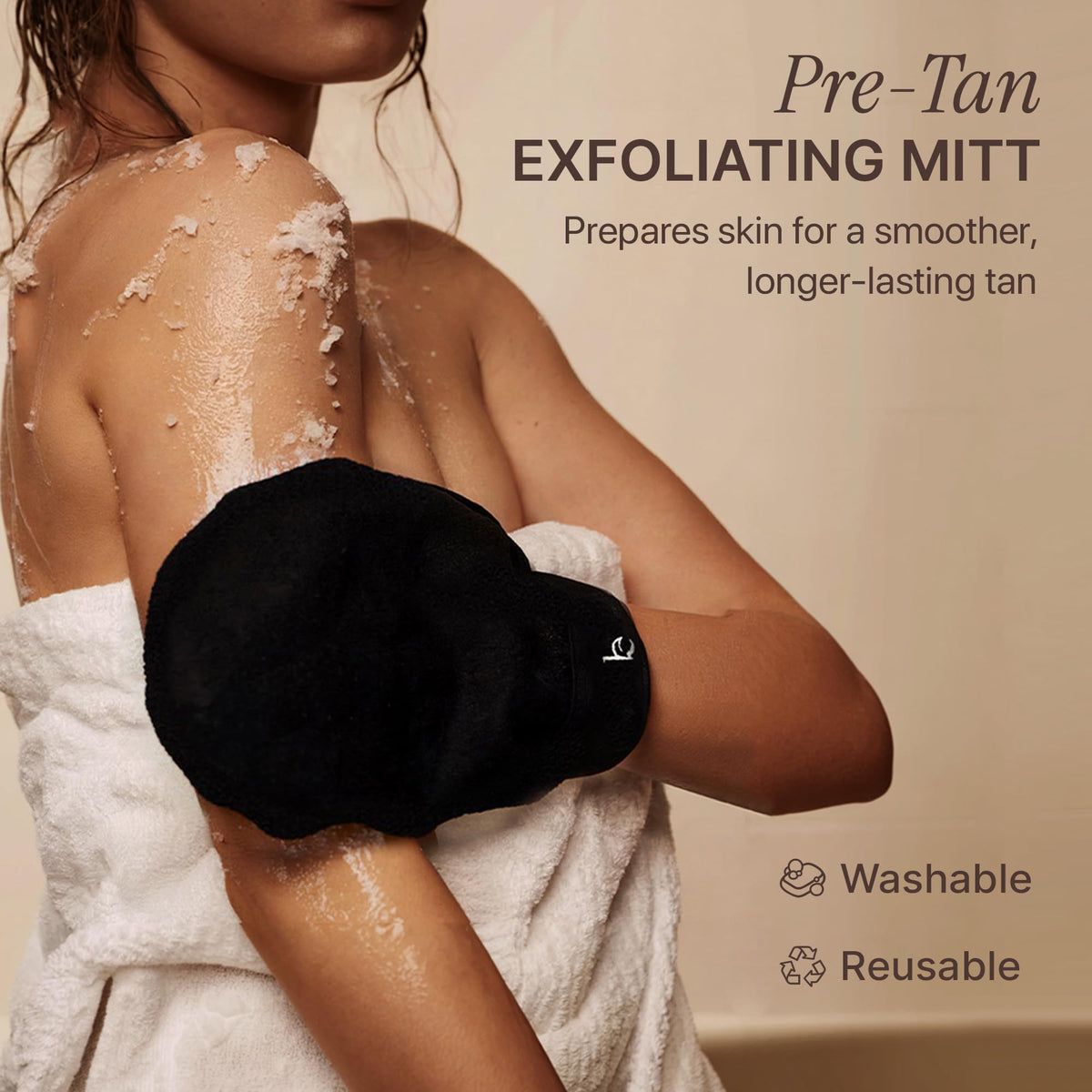 Beauty by Earth before and after skin comparison showing natural-looking tan