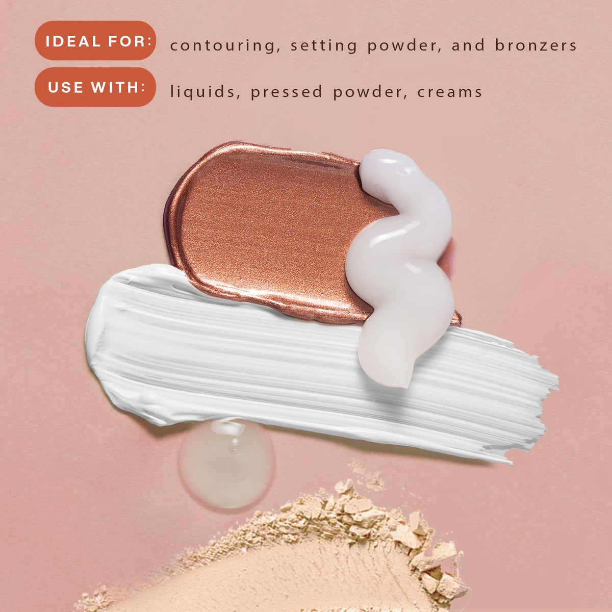 Beauty by Earth brush applying liquid foundation for smooth, buildable coverage