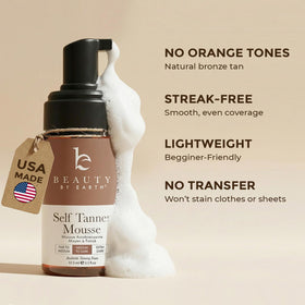 Beauty by Earth clear foam texture on hand showing lightweight absorption benefit
